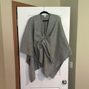 Gray Knit Shawl Wrap